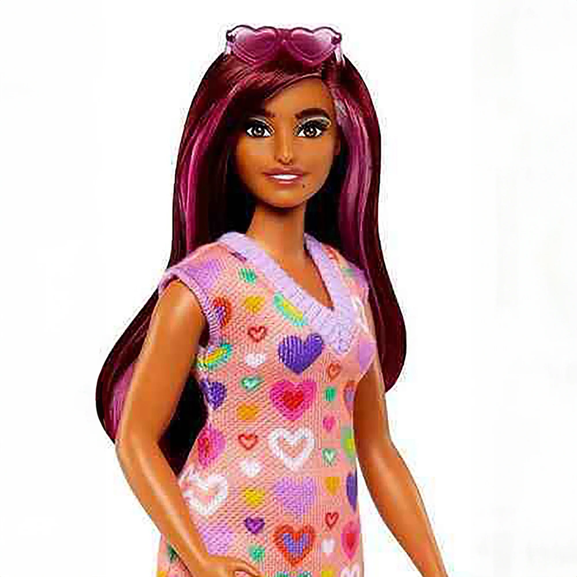 Barbie Fashionistas Doll 207 Heart-Print Sweater Dress - Image 3