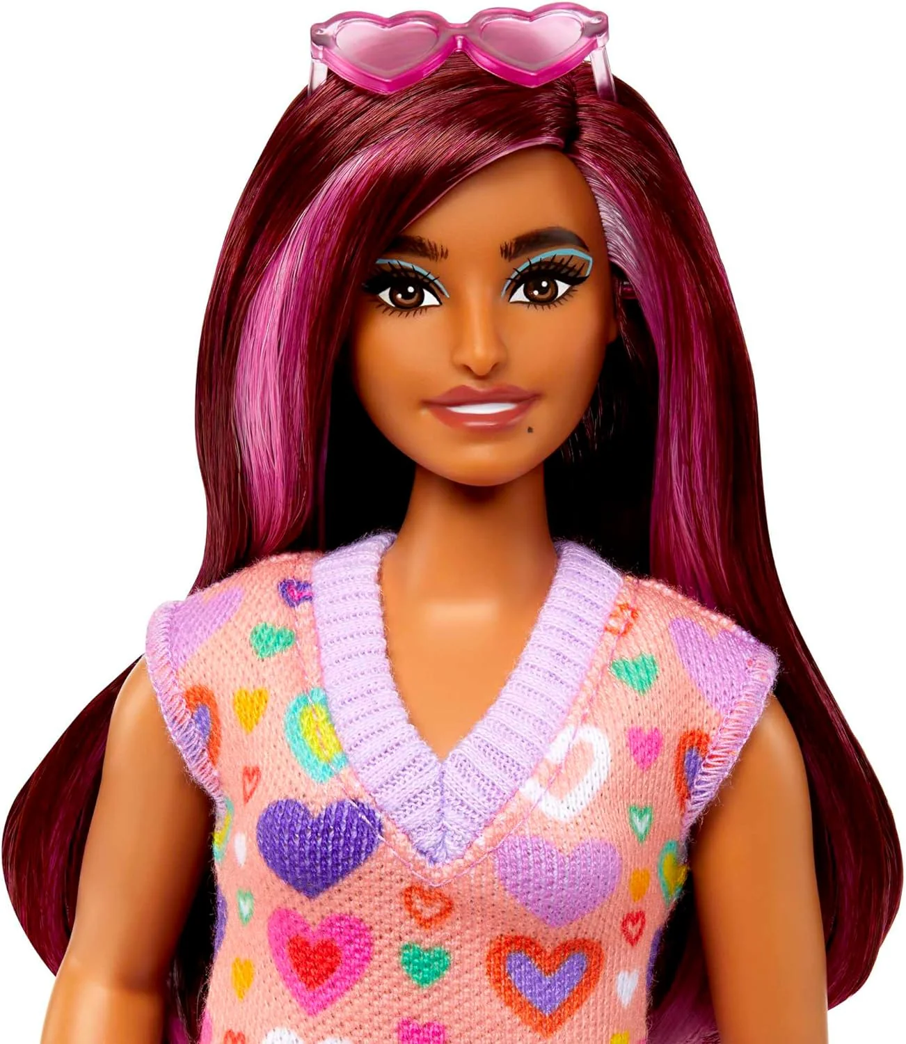 Barbie Fashionistas Doll 207 Heart-Print Sweater Dress - Image 4