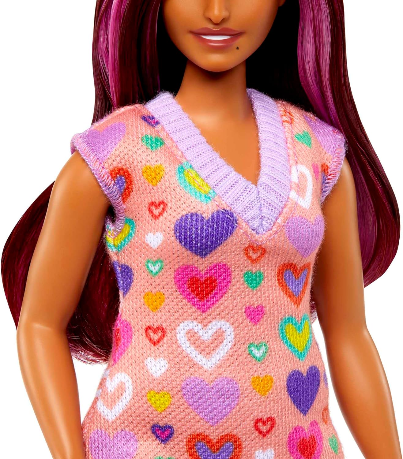 Barbie Fashionistas Doll 207 Heart-Print Sweater Dress - Image 5