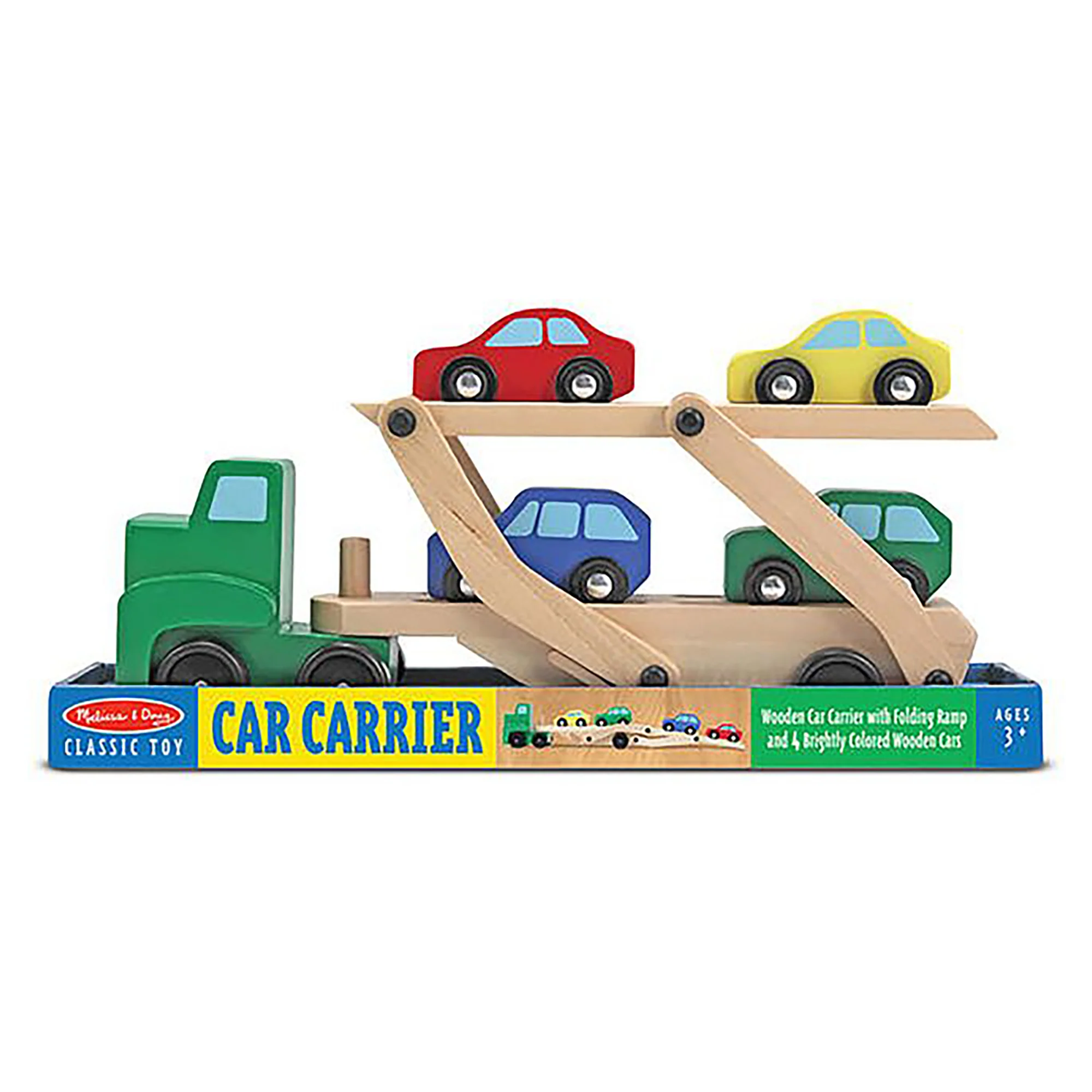 Melissa & Doug Car Carrier Truck & Cars Wooden Toy Set - Image 3